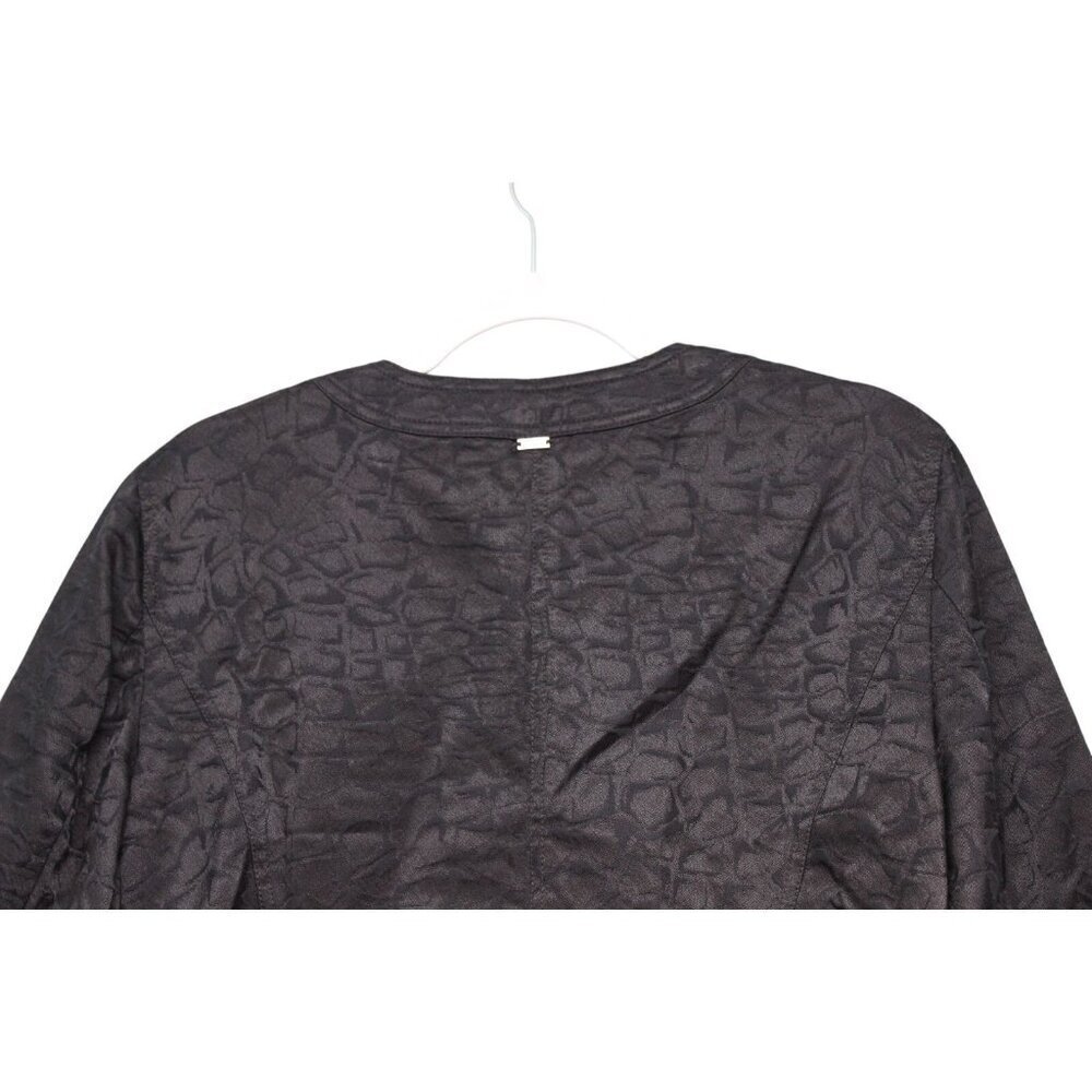 St John Full Zip Jacket Size 14 Black Jacquard Career Old Money Quiet Luxury - Picture 8 of 11